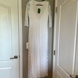 lilly pulitzer long white lace dress